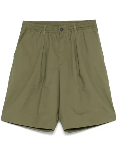 Universal Works Pleat-detail Shorts In Green