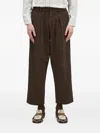 Universal Works Pleated Check Trousers In Brown