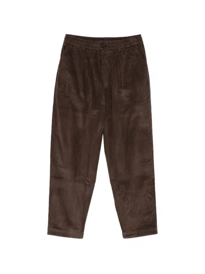Universal Works Pleated Corduroy Trousers In Brown