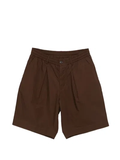 Universal Works Pleated Elasticated Shorts In Brown