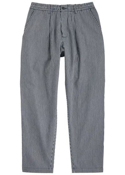 Universal Works Pleated Striped Cotton-twill Trousers