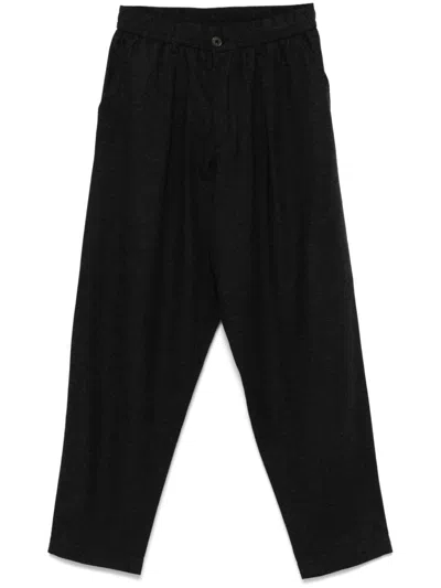 Universal Works Pleated Tapered Trousers In Grey