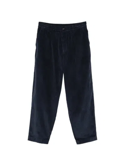 Universal Works Pleated Track Corduroy Pants In Black