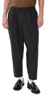 Universal Works Pleated Track Pants Brown In Black