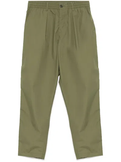 Universal Works Tapered-leg Cotton Trousers In Khaki