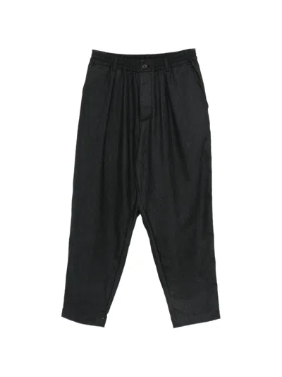 Universal Works Pleated Track Track Pants In Black