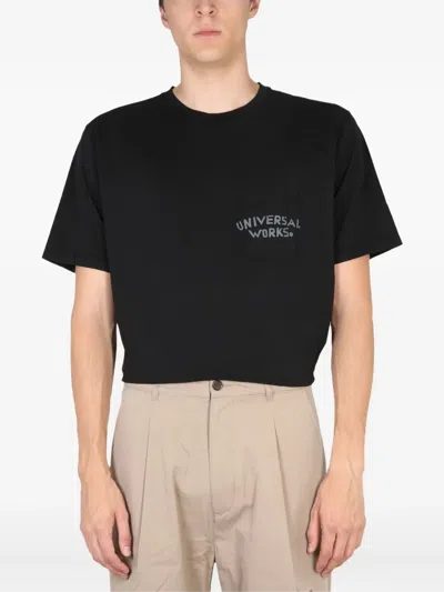 Universal Works Logo-print T-shirt In Black