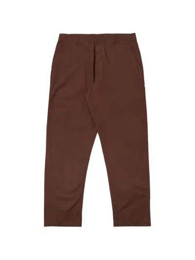 Universal Works Poplin Trousers In Brown