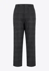 Universal Works Prince-of-wales Chino Pants In Wool Blend In Gray