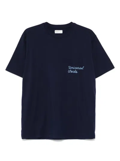 Universal Works Print Pocket T-shirt In Blue