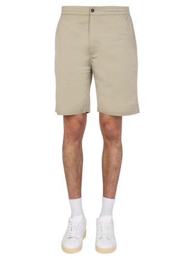 Universal Works Regular Fit Bermuda Shorts In Beige