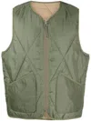 Universal Works Reversible Diamond-quilted Gilet In Green
