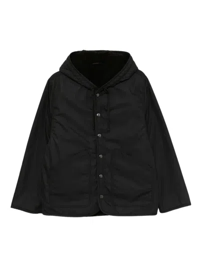 Universal Works Reversible Hooded Jacket In Black