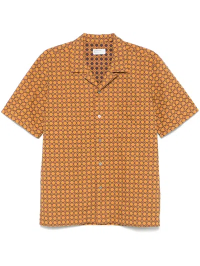 Universal Works Rhodes Shirt In Orange