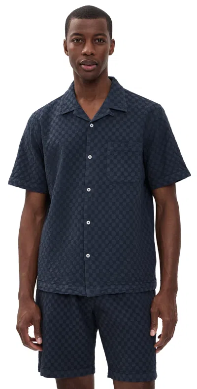 Universal Works Road Shirt Navy In Blue