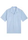 Universal Works Road Striped Cotton Shirt In Blue