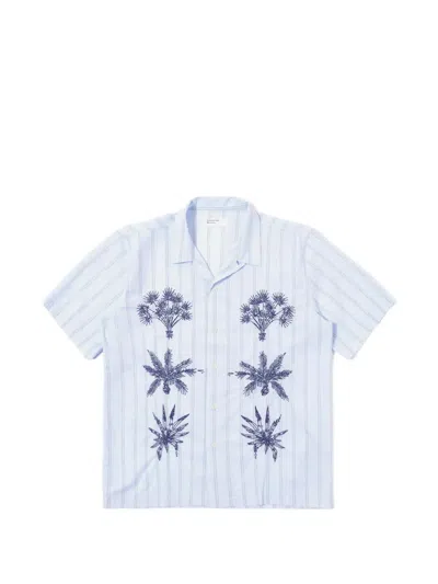 Universal Works Road Trip Striped Shirt In Blue