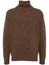 Universal Works Roll Neck Tweed Jumper In 褐色