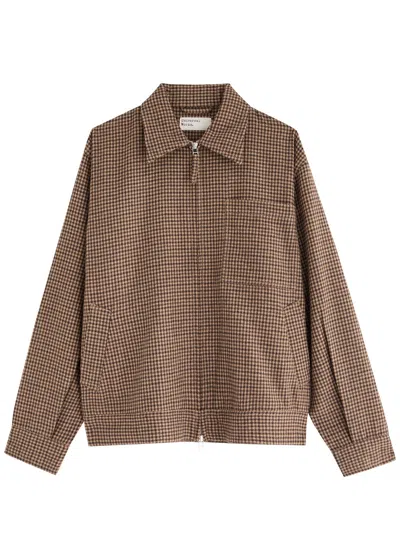 Universal Works Rose Bowl Checked Wool-blend Jacket In Brown