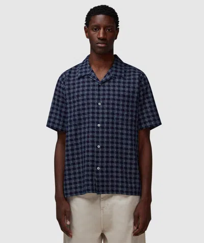 Universal Works Sal Road Shirt In Indigo