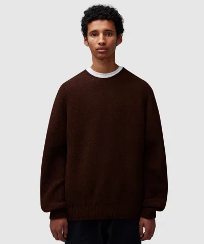 Universal Works Seamless Knitted Crewneck In Coffee