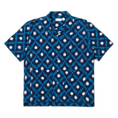 Universal Works Shirt Shirt  Deck Shirt Diamond Ikat - Indigo In Blue