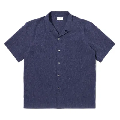 Universal Works Shirt Shirt  Road Shirt Sido Linen Mix - Navy In Blue