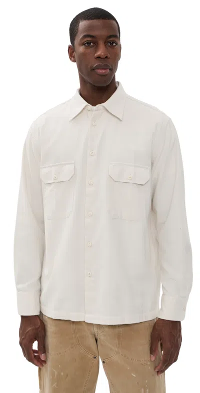 Universal Works Sid Flannel Cpo Shirt Ecru In Neutral