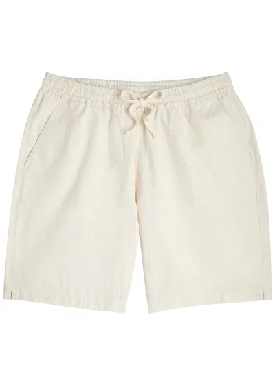 Universal Works Simple Linen-blend Shorts In White
