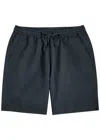 Universal Works Simple Linen-blend Shorts In Black