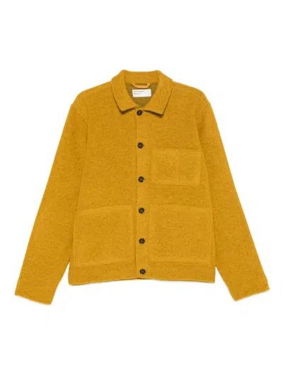 Universal Works Single-breasted Shirt Jacket In Yellow