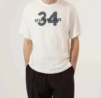 Universal Works Single Jersey 34 Printed Core Tee In Ecru In White