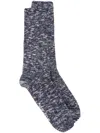 Universal Works Slub Socks In Blue