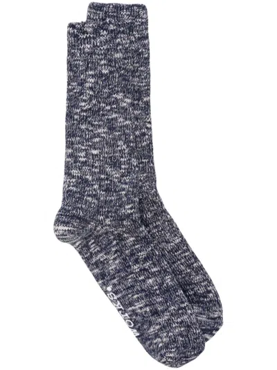 Universal Works Slub Socks In Blue