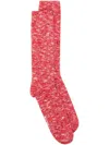 Universal Works Slub Socks In Red