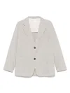Universal Works Striped Blazer In Grey