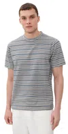 Universal Works Striped Core Tee Grey In Multi