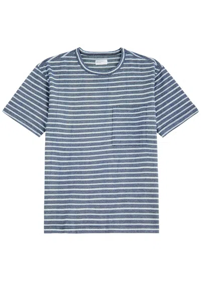 Universal Works Striped Cotton T-shirt In Blue