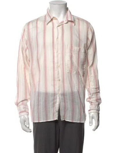Pre-owned Universal Works Striped Long Sleeve Shirt In Neutrals/white