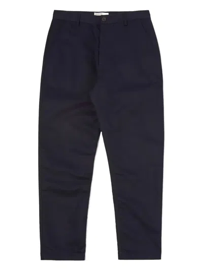 Universal Works Tapered Chino Trousers In Blue