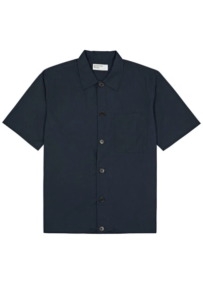 Universal Works Tech Brushed Twill Overshirt In Navy