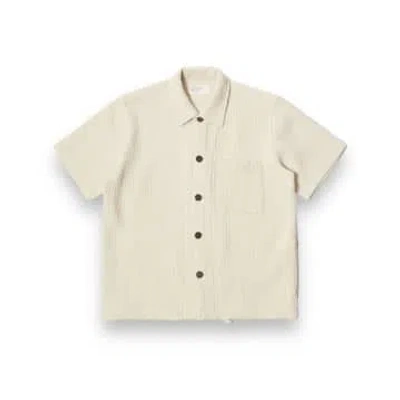 Universal Works Tech Overshirt 30169 Pike Waffle Driftwood In White