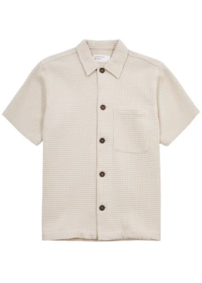 Universal Works Tech Waffle-knit Cotton Shirt In Cream