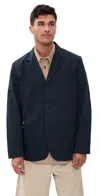 Universal Works Three Button Jacket Navy In Blue