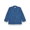 Universal Works Tie Front Jacket Herringbone Denim 30684 Washed Indigo In Blue