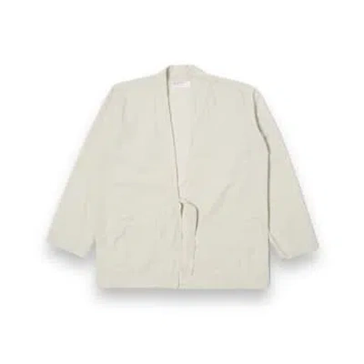 Universal Works Tie Front Jacket Organic Poplin 30681 Driftwood In White