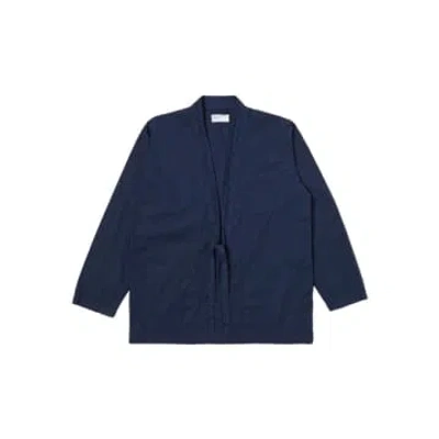 Universal Works Tie Front Jacket Organic Poplin 30681 Navy In Blue