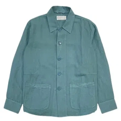 Universal Works Travail Shirt In Sea Blue