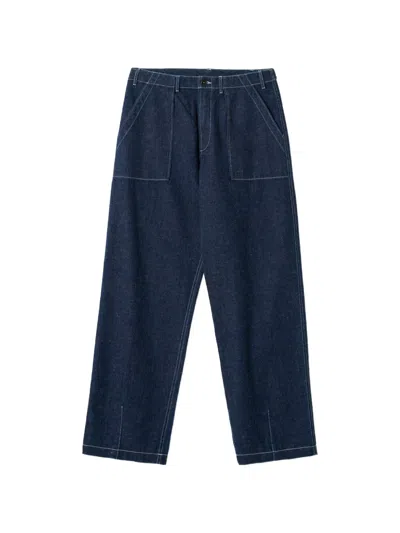 Universal Works Trooper Contrast-stitch Jeans In Animal Print