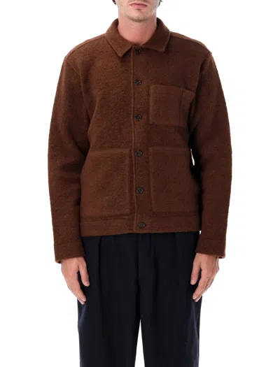 Universal Works Button-up Patch-pocket Jacket In Brown